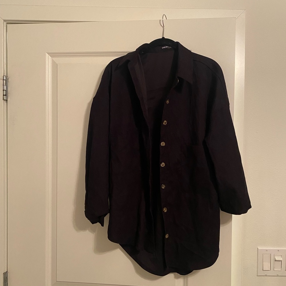 Black Corduroy Shein Shirt